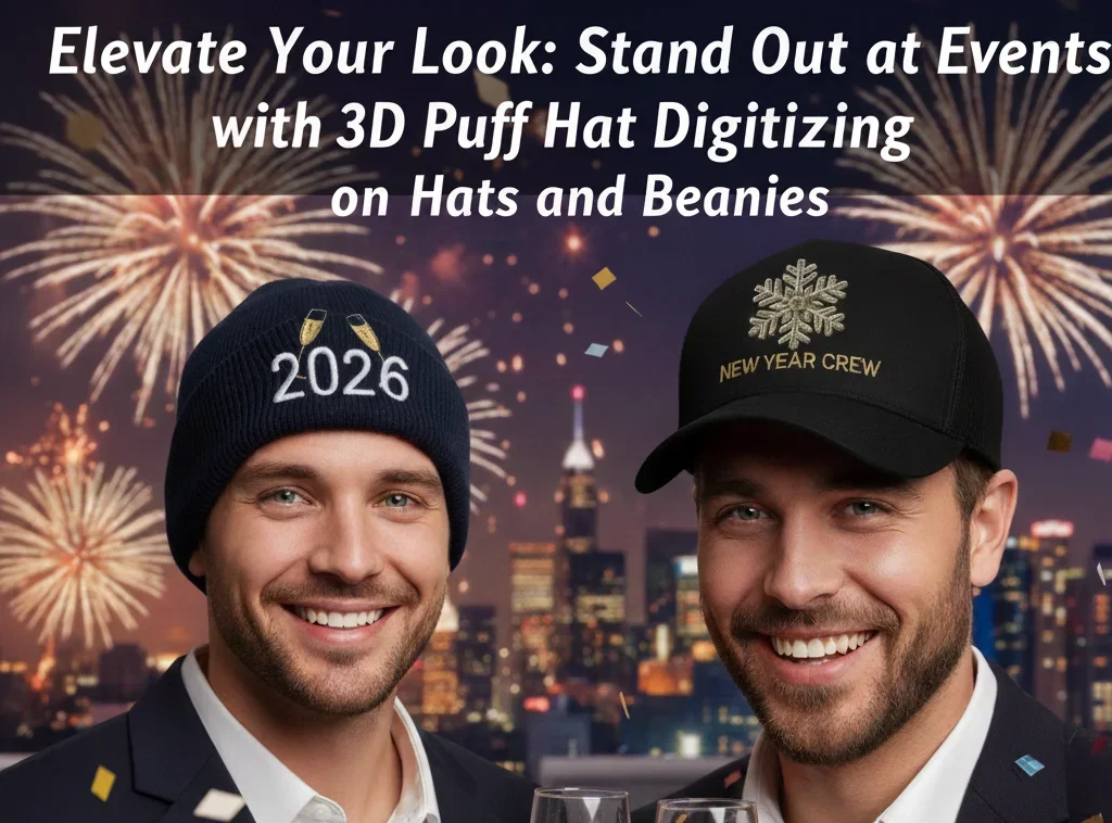 Elevate Your Look: Stand Out at New Year Events with 3D Puff Hat Digitizing on Hats and Beanies