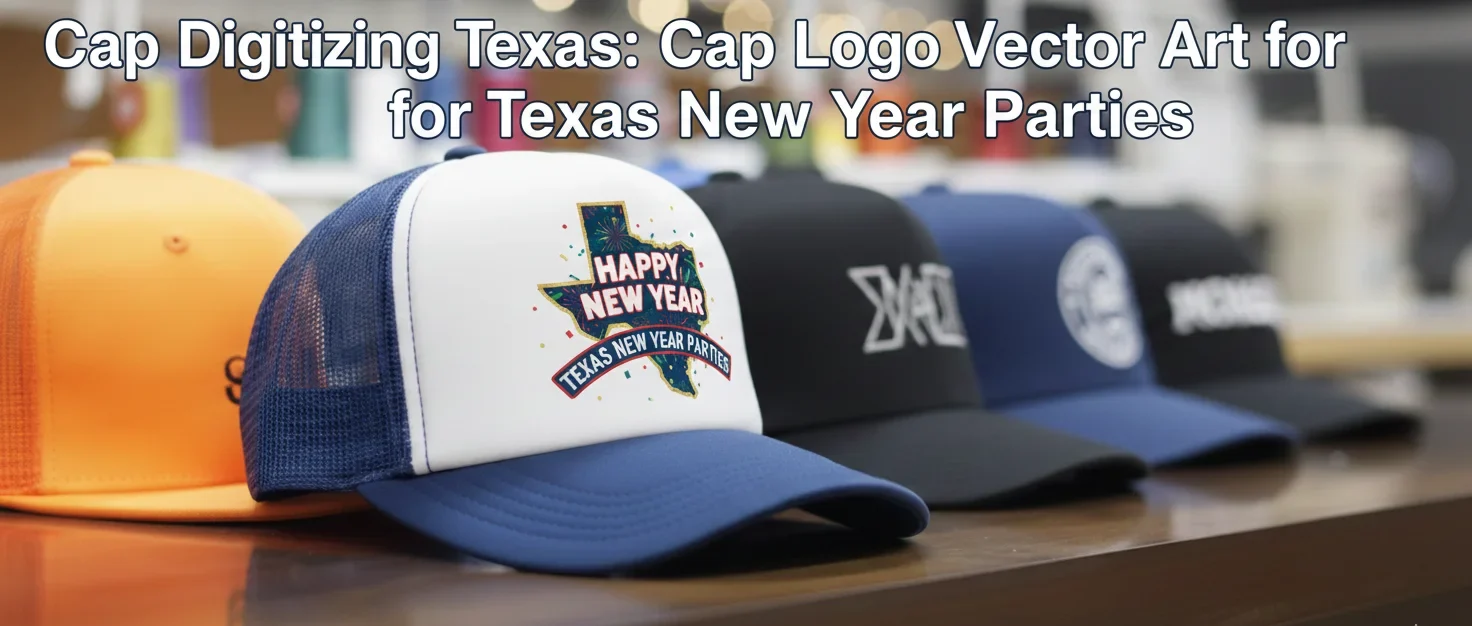 Cap Digitizing Texas: Cap Logo Vector Art for Texas New Year Parties