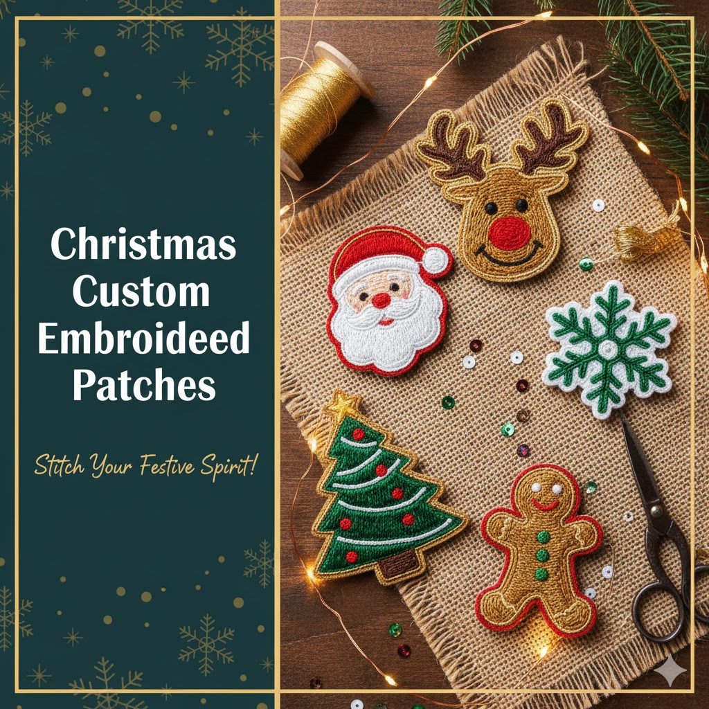 Christmas Custom Embroidered Patches in Texas for New Year – High-Quality, Fast & Affordable