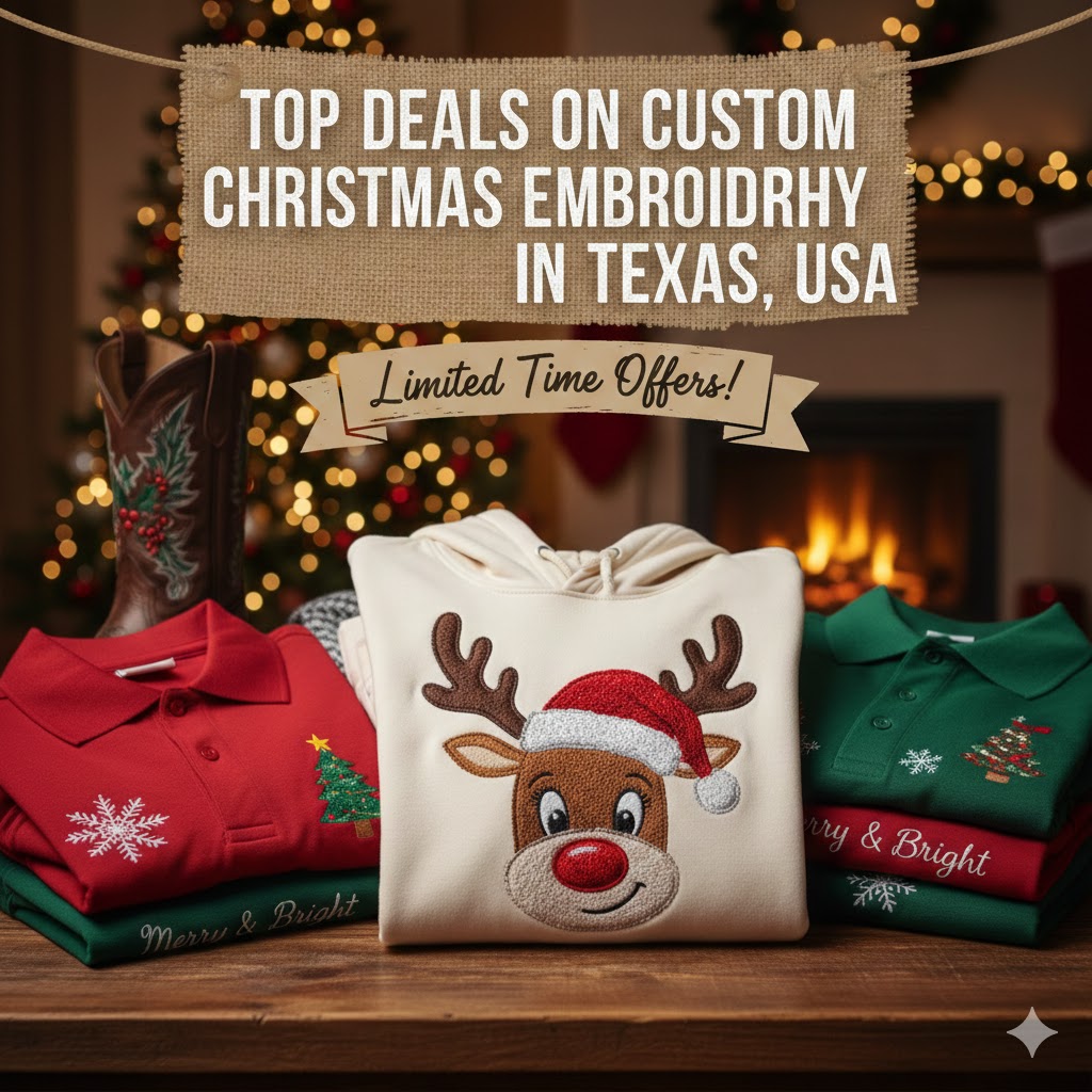 TOP DEALS ON CUSTOM CHRISTMAS EMBROIDERY IN TEXAS, USA