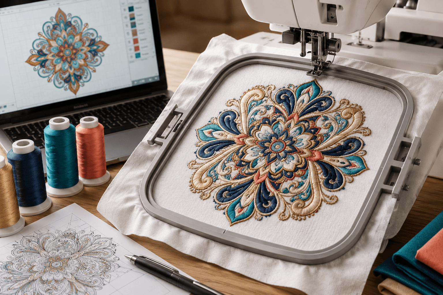 How to Digitize Complex Patterns in 4×4 Hoop Machine Embroidery