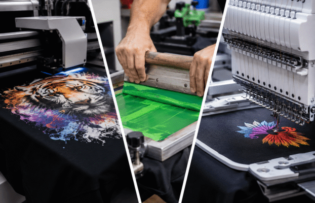 DTF Printing vs Screen Printing vs Embroidery: Honest Comparison for Your Business in 2026