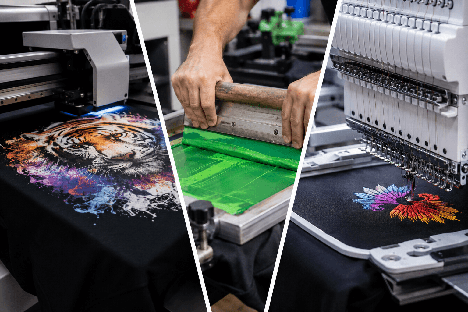 DTF Printing vs Screen Printing vs Embroidery: Honest Comparison for Your Business in 2026