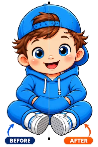 vector baby before after